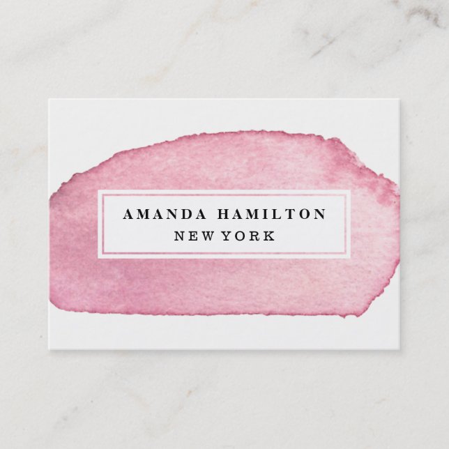 Cartão De Visita Delicar profissional de lavagem por aquarela Girly (Frente)