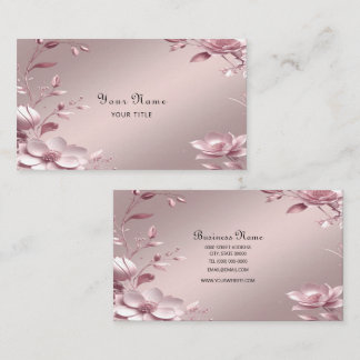 Cartão De Visita Delicate Pink Floral Business Card