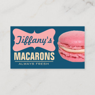 Cartão De Visita Deliciosos Macarons Franceses Rosa Macarons Case