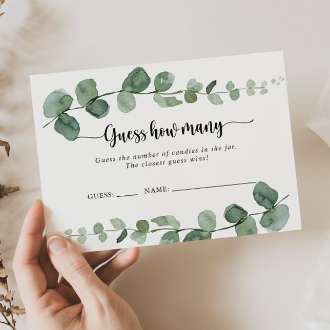 Cartão De Visita Delight Eucalyptus Adivinha Quantos Placas De Jogo (Criador carregado)