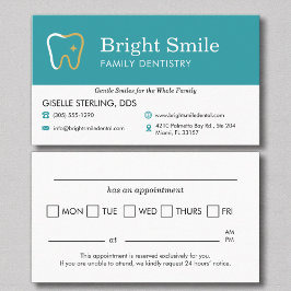 Cartão De Visita Dental Appointment Reminder