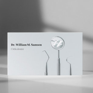 Cartão De Visita Dental Care Ferramentas de Dentista moderna ortodo