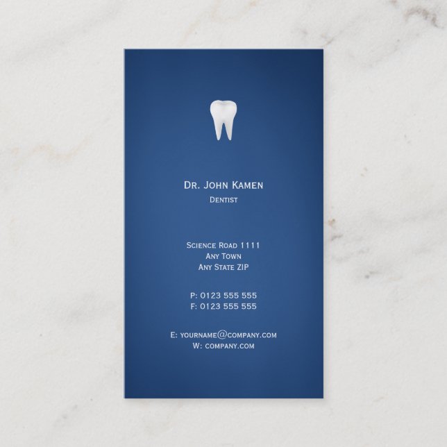 Cartão De Visita Dental elegante | Azul (Frente)