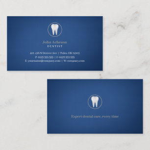 Cartão De Visita Dental elegante   Azul