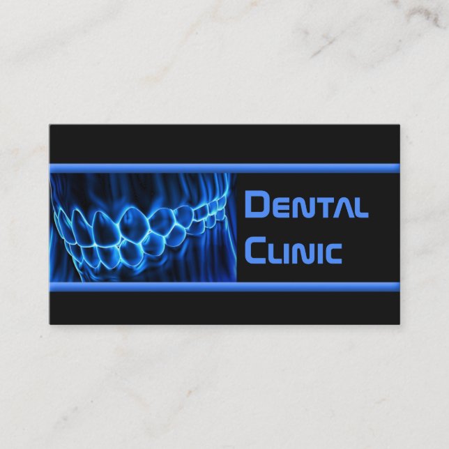 Cartão de visita Dentes Azuis Dentista (Frente)