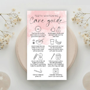 Cartão De Visita Dentes de Aquarela Rosa Feminina Esbranquiçando De