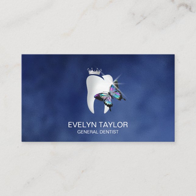 Cartão De Visita Dentes dentárias dentárias Borboleta branqueadora (Frente)