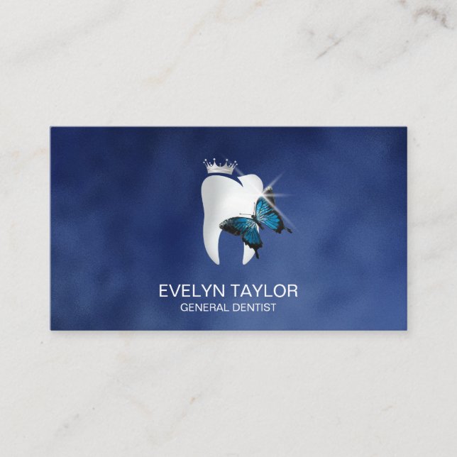 Cartão De Visita Dentes dentárias dentárias Borboleta branqueadora (Frente)
