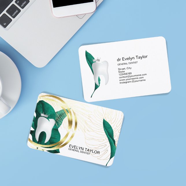 Cartão De Visita Dentes dentárias Dentes da clínica dentária Branqu (Criador carregado)