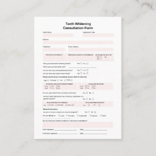 Cartão De Visita Dentes - Formulário de consulta
