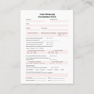 Cartão De Visita Dentes - Formulário de consulta