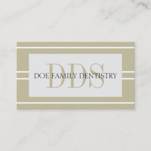 Cartão De Visita Dentist Dental Office Strips DDS White Tan