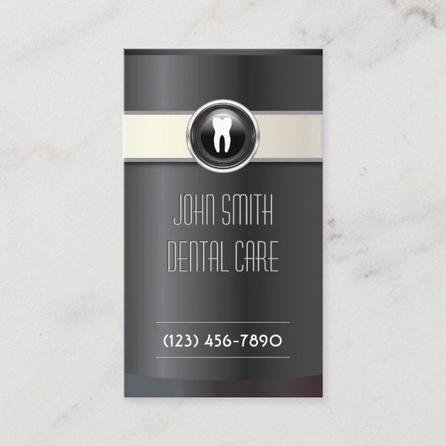 Cartão De Visita Dentist Elegante Black Dental Care (Frente)