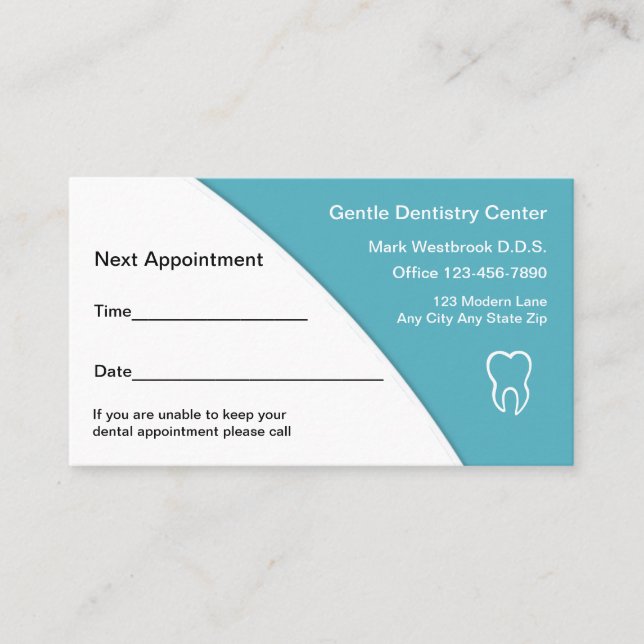 Cartão De Visita Dentist Modern New Appoint Cards Modelo (Frente)