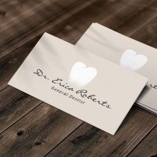 Cartão De Visita Dentist Tooth Logo Pastel Cream Dental Office