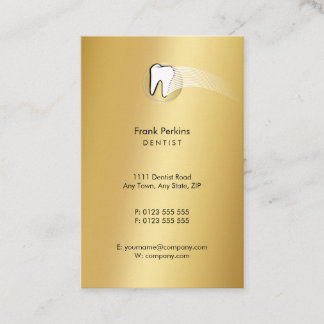 Cartão De Visita Dentista Clássico | Ouro dentário