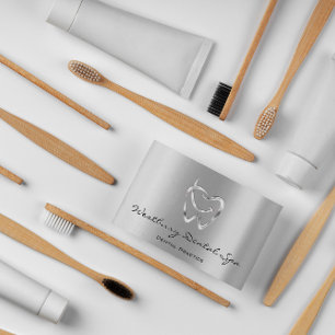 Cartão De Visita Dentista de saúde de prata do logotipo do Dental 