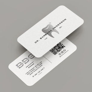 Cartão De Visita Dentista Dental Mínimo Branco Ortodontista