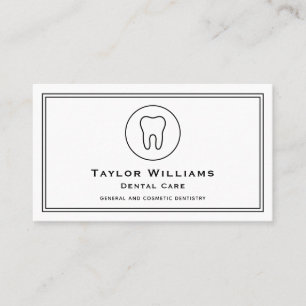 Cartão De Visita Dentista dentária dentária de dente branco preto