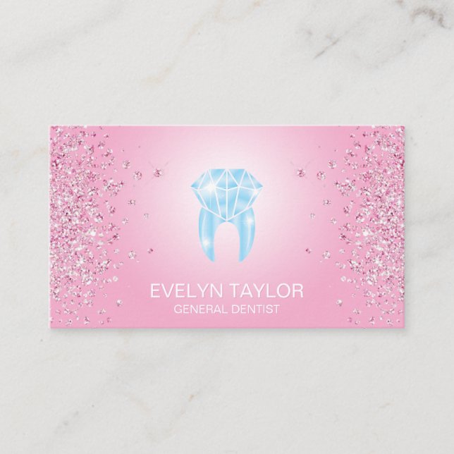 Cartão De Visita Dentista Dentária Dentes Clínicas Brincando (Frente)