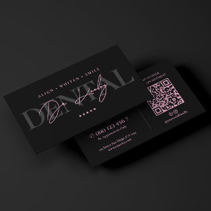 Cartão De Visita Dentista Estético Clínica Odontológica Rosa Preto 