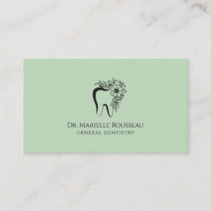 Cartão De Visita Dentista Logotipo Dente Escritório Dentário Verde