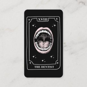 Cartão De Visita Dentista Preto e Branco da Placa Tarot Mística