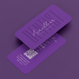 Cartão De Visita Dentista Real Roxo Aestético Dental Cosmético