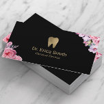 Cartão De Visita Dentista Vintage Dentária Dourada Floral<br><div class="desc">Dentista Vintage,  Cartões de visitas dentárias Douradas Florais.</div>