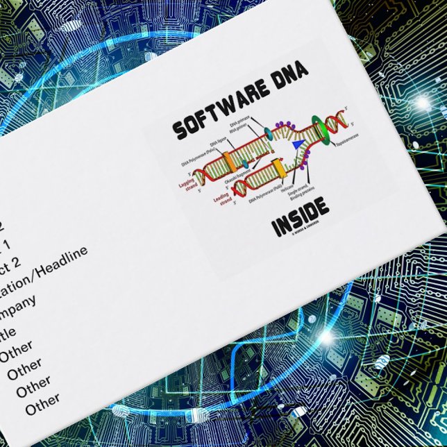 Cartão De Visita Dentro de DNA de software (Replicação de DNA) (Molecular biology business card for any software engineer who has "Software DNA Inside".)