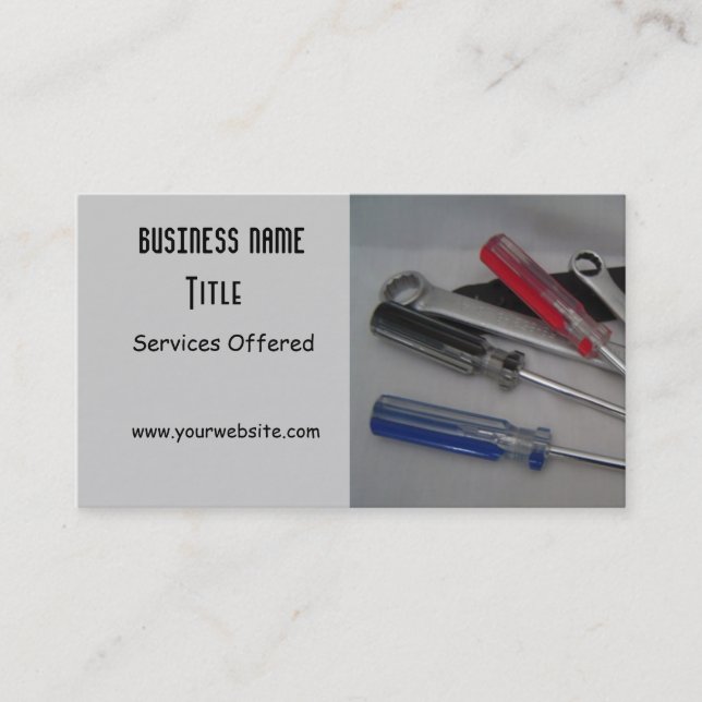 Cartão De Visita Depuração de Negócios de Reparo de Handyman (Frente)