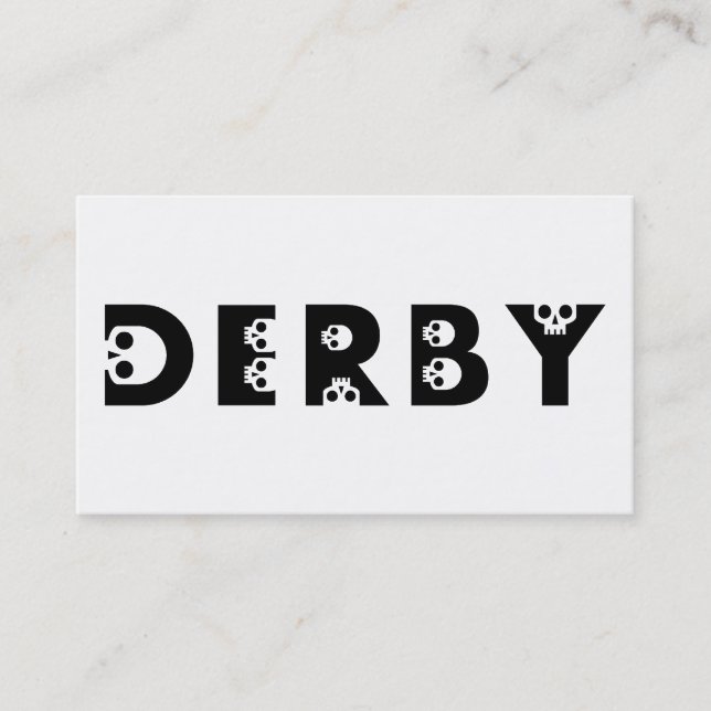 Cartão De Visita derby: skullphabet (Frente)