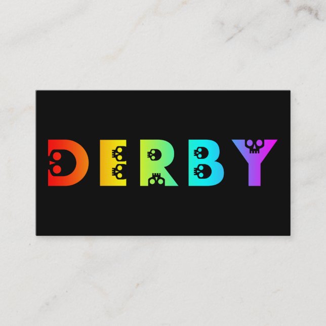 Cartão De Visita derby: skullphabet (Frente)