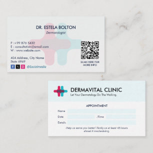 Cartão De Visita Dermatologia Clínica de Negócios   Limpar Compromi