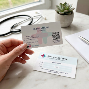 Cartão De Visita Dermatologia Clínica de Negócios   Limpar Compromi