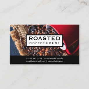 Cartão De Visita Derramar do Café Beans   Mug