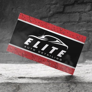 Cartão De Visita Desanexação Automática de Spa Preta e Vermelha Lav