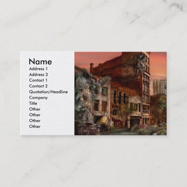 Cartão De Visita Desastre - Pittsburgh, PA - O Inseto Y2K (Frente)