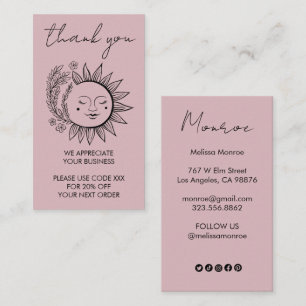 Cartão De Visita Desconto de Ícones Sociais Elegantes do Sun Flower