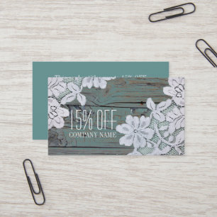 Cartão De Visita Desconto de Madeira Rastreada com Casca Branca