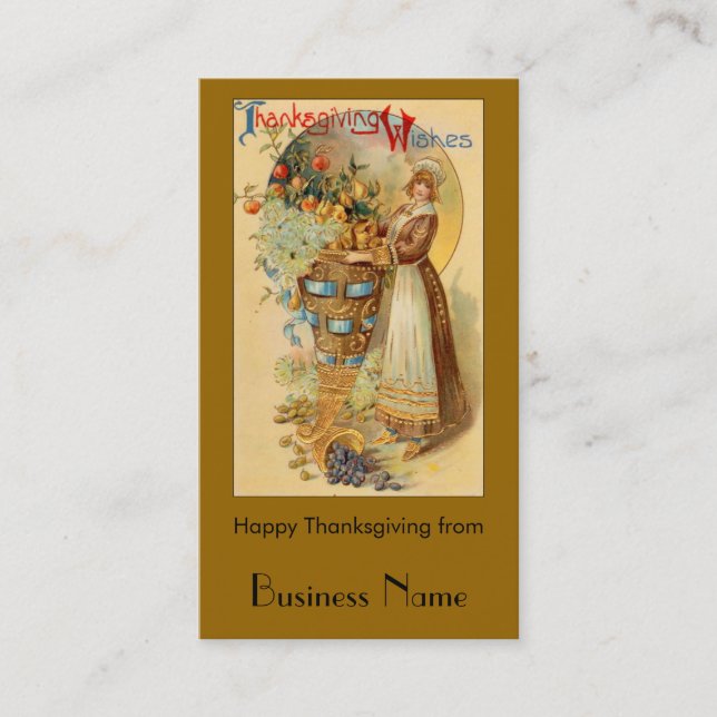 Cartão De Visita Desejos de Ação de Graças (Frente)