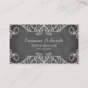 Cartão De Visita Desenhista floral do chique do quadro do rolo do