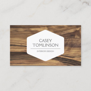 CARTÃO DE VISITA DESENHISTA MODERNO DO WOODGRAIN DO VINTAGE LUXE