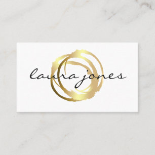 Cartão De Visita Desenhista pintado ouro do círculo do falso