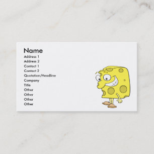 Cartão De Visita desenho animado de queijo suíço bobo feliz