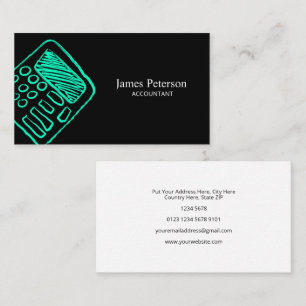 Cartão De Visita Desenho da Mão do Calculador   Preto