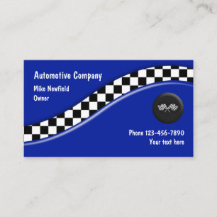 Cartão De Visita Desenho de Bandeira de Corrida Automotiva
