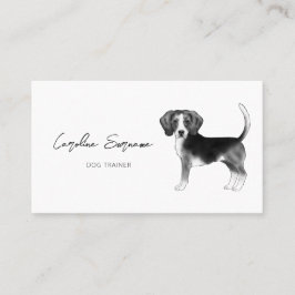 Cartão De Visita Desenho de Cachorro Beagle em Preto e Branco Minim