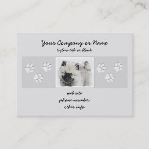 Cartão De Visita Desenho De Cachorro De Keeshond - Arte De Cachorro