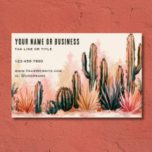 Desenho de Cactus do Deserto Boho em Aquarela